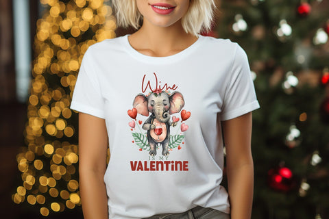 Wine is My Valentine PNG Sublimation Sublimation CraftLabSVG 