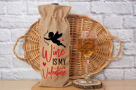 Wine is my valentine Svg Design SVG Regulrcrative 