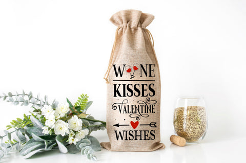 Wine kisses valentine wishes SVG design SVG Regulrcrative 