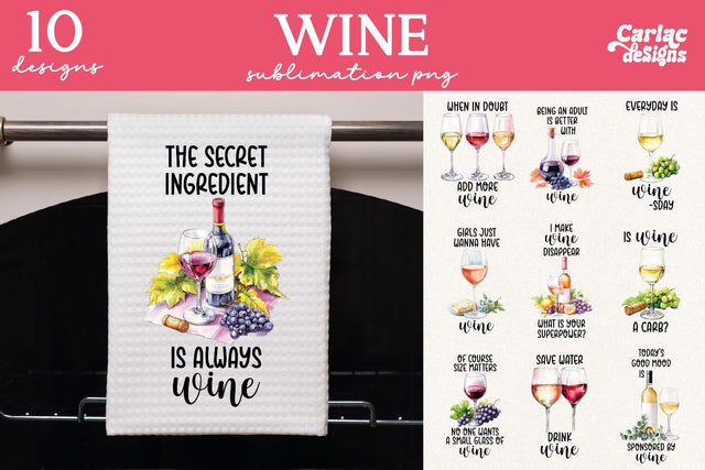Wine Kitchen Towel Sublimation Sublimation Carla C Designs 