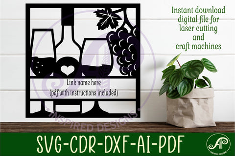 Wine lovers themed named wall sign or card topper SVG APInspireddesigns 