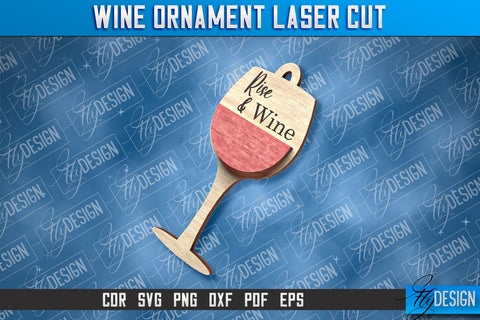 Wine Ornament Laser Cut | Laser Cut SVG | CNC File SVG Fly Design 