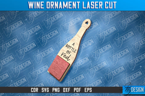 Wine Ornament Laser Cut | Laser Cut SVG | CNC File SVG Fly Design 