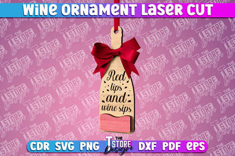 Wine Ornament Laser Cut | Wine Quotes Laser Cut | CNC Files SVG The T Store Design 