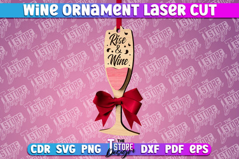 Wine Ornament Laser Cut | Wine Quotes Laser Cut | CNC Files SVG The T Store Design 