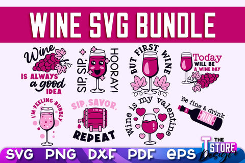 Wine SVG Design | Alcohol SVG Quotes | Party SVG Quotes v.1 SVG The T Store Design 
