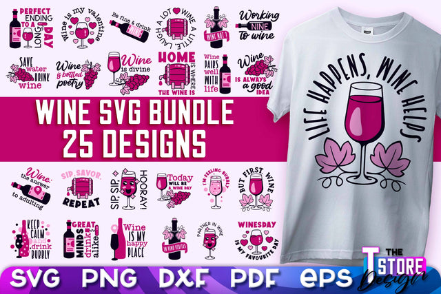 Wine SVG Design | Alcohol SVG Quotes | Party SVG Quotes v.1 SVG The T Store Design 