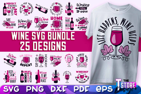 Wine SVG Design | Alcohol SVG Quotes | Party SVG Quotes v.1 SVG The T Store Design 