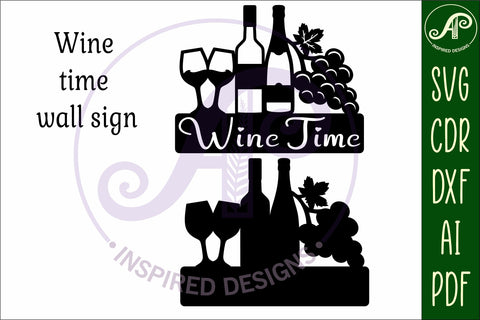 Wine time wall art sign, SVG file SVG APInspireddesigns 