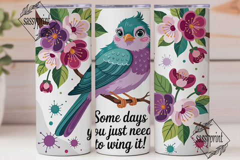 Wing It Bird 20oz Tumbler Wrap Sublimation sassyprint 