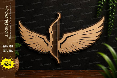 Winged Bow Arrow SVG Laser Cut Svg Design SVG Regulrcrative 