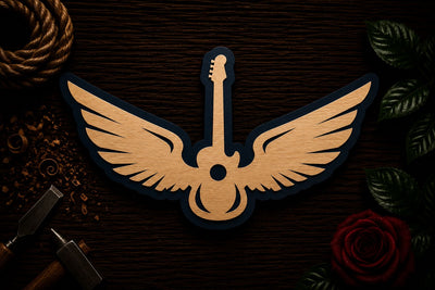 Winged Guitar Music Laser Cut SVG File SVG Regulrcrative 