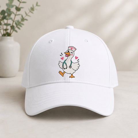 Winking Nurse Goose Embroidery Design – Cute Goose Nurse Stethoscope Machine Embroidery File Embroidery/Applique DESIGNS PatternFeed8 