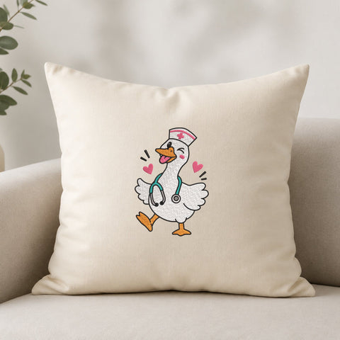Winking Nurse Goose Embroidery Design – Cute Goose Nurse Stethoscope Machine Embroidery File Embroidery/Applique DESIGNS PatternFeed8 