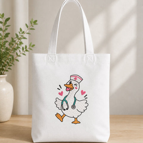 Winking Nurse Goose Embroidery Design – Cute Goose Nurse Stethoscope Machine Embroidery File Embroidery/Applique DESIGNS PatternFeed8 