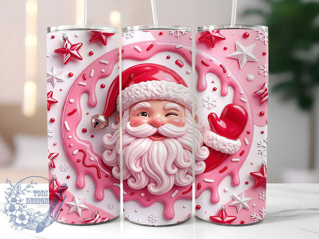 Winking Pink Santa 20oz Tumbler, Winking Pink Santa, Pink Santa Tumbler, Winking Santa PNG, Pink Santa PNG, Santa Tumbler Wrap, Winking Santa Wrap, 20oz Tumbler Wrap Sublimation ToriDesigns 