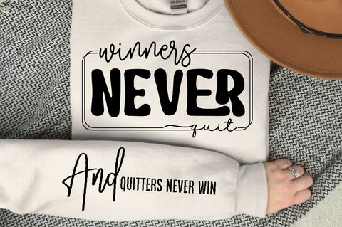 Winners Never Quit Sleeve SVG Design SVG Regulrcrative 