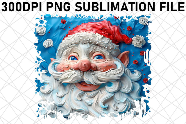 Winter 3D Santa Claus Printable PNG Holiday Sublimation afrosvg 