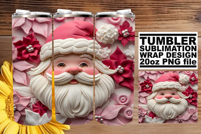 Winter 3D Santa Claus Wrap | 20oz Holiday Tumbler Sublimation afrosvg 