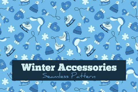 Winter Accessories Seamless Pattern & Digital Paper Digital Pattern Rin Green 