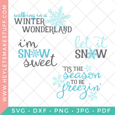 Winter and Snow Bundle SVG Hey Let's Make Stuff 