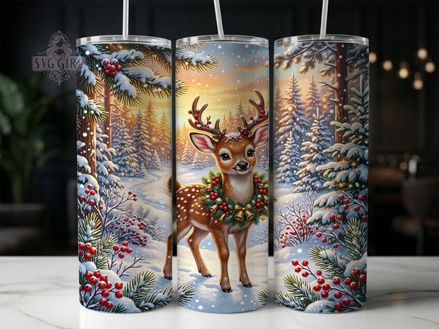 Winter Baby Deer 20oz Tumbler, Winter Baby Deer, Baby Deer Tumbler, Winter Deer Tumbler, Baby Deer PNG, Winter Deer PNG, Deer Tumbler Wrap, 20oz Tumbler Wrap Sublimation SvggirlplusArt 