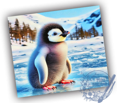 Winter Baby Penguin 20oz Skinny Tumbler, Christmas Kawaii Tumbler Png, Straight & Tapered Tumbler Wrap, Instant Digital Download Sublimation ToriDesigns 