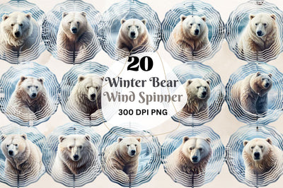 Winter Bear Wind Spinner Sublimation Designs Bundle Sublimation Regulrcrative 
