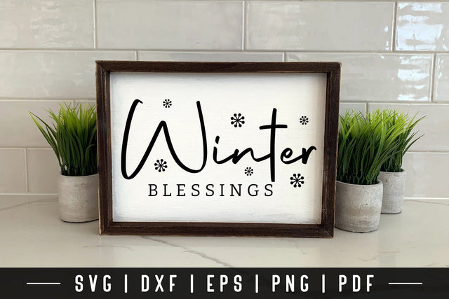 Winter Blessings - Farmhouse Sign SVG SVG CraftLabSVG 