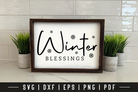 Winter Blessings - Farmhouse Sign SVG SVG CraftLabSVG 