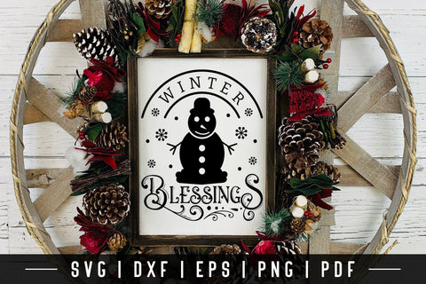 Winter Blessings, Farmhouse Sign SVG SVG CraftLabSVG 