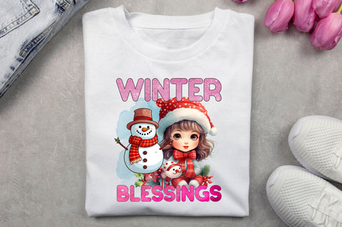 Winter Blessings PNG Design Sublimation Regulrcrative 