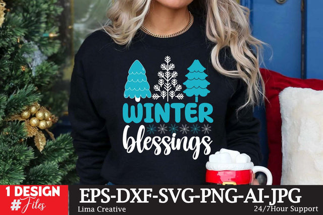 Winter Blessings SVG Cut File ,Winter T-shirt Design,Winter SVG SVG Insomnia Std 