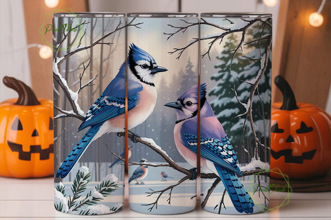 Winter Blue Jays 20oz Tumbler Wrap Sublimation PixelChick 
