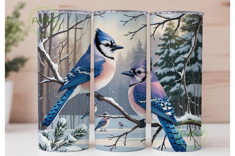 Winter Blue Jays 20oz Tumbler Wrap Sublimation PixelChick 