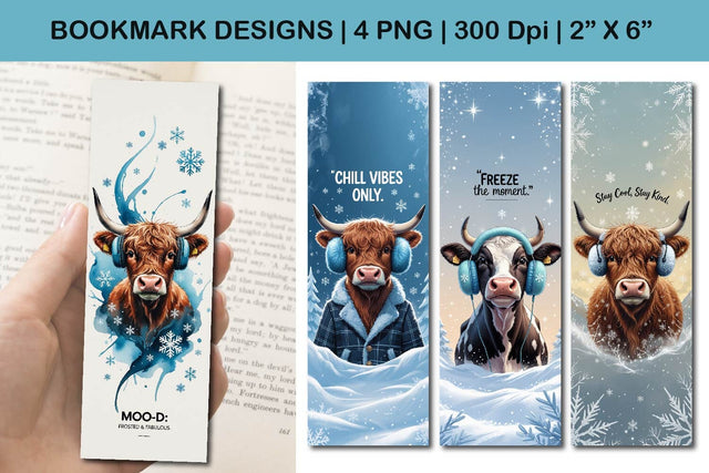 Winter bookmark design, snowflake bookmark design Sublimation Paper Switch 