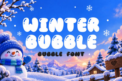 Winter Bubble - Happy Christmas Font Mozarella 