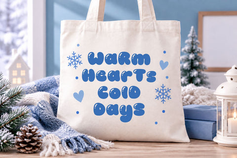 Winter Bubble - Happy Christmas Font Mozarella 