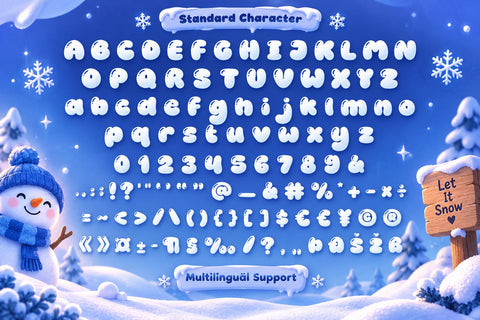 Winter Bubble - Happy Christmas Font Mozarella 