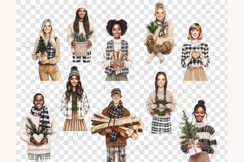 Winter Cabin Clipart | Rustic Christmas PNG | Farmhouse SVG GlamArtZhanna 