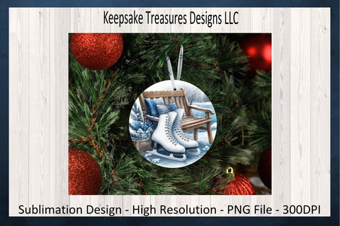 Winter Cabin In The Woods, Christmas Tree Ornaments, Winter Coaster, Sublimation PNG Sublimation Keepsake Treasures Designs LLC. 