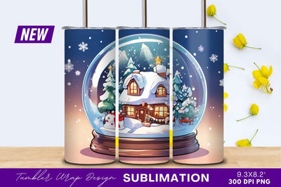 Winter Cabin Inside A Christmas Snow Globe Sublimation Regulrcrative 