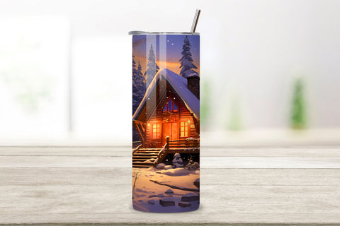 Winter Camping Tumbler Wrap | 20 oz skinny tumbler Wrap Sublimation FloridPrintables 