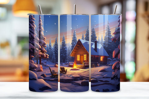 winter camping Tumbler Wrap | Sublimation PNG design Sublimation FloridPrintables 