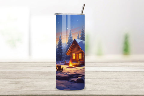 winter camping Tumbler Wrap | Sublimation PNG design Sublimation FloridPrintables 