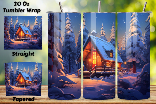Winter Camping Tumbler Wrap | tumbler sublimation design Sublimation FloridPrintables 