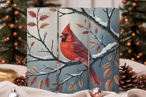 Winter Cardinal 20oz Tumbler Wrap Sublimation DesignSVG 