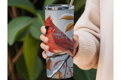 Winter Cardinal 20oz Tumbler Wrap Sublimation DesignSVG 