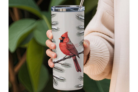 Winter Cardinal 20oz Tumbler Wrap Sublimation DesignSVG 