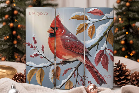 Winter Cardinal 20oz Tumbler Wrap Sublimation DesignSVG 